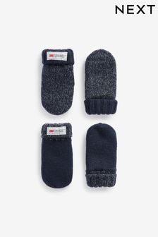 Navy Thinsulate Mittens 2 Pack (3mths-6yrs)