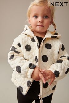 Monochrome Quilted Zip Through Hoodie (3mths-7yrs)