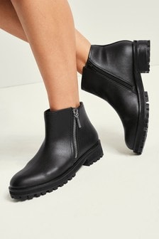 Black Forever Comfort® Side Zip Moto Boots