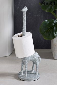Grey Grey Giraffe Toilet Roll And Kitchen Roll Holder