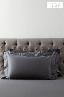 Charcoal Grey Set of 2 Charcoal Grey Collection Luxe 400 Thread Count 100% Egyptian Cotton Pillowcases