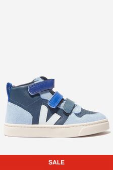 Veja Kids V-10 Mid Chromefree Leather Trainers in Multicoloured