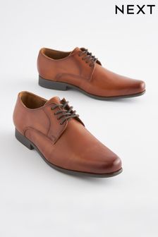 Tan Brown Leather Lace Up Shoes