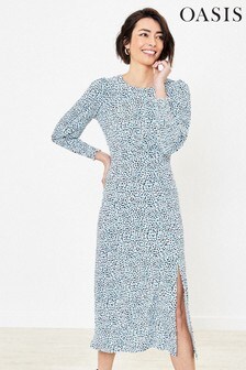 oasis blue check shift dress