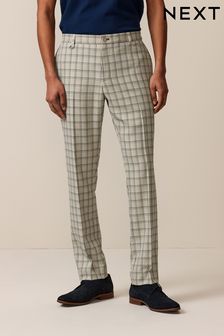 Neutral Check Smart Trousers