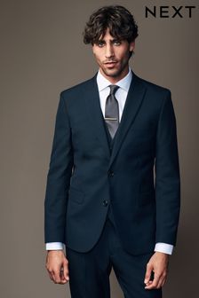 Navy Blue Two Button Suit Jacket