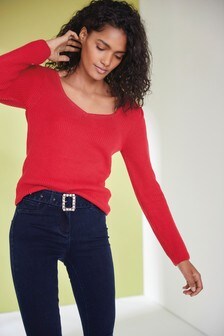 red ladies jumper