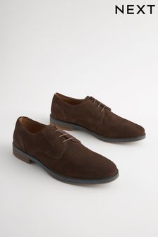 Brown Suede Derby Shoes