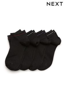 Black Modal Trainer Socks 4 Pack