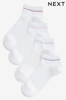 White Modal Trainer Socks 4 Pack