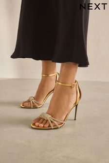 Next gold heeled sandals shop