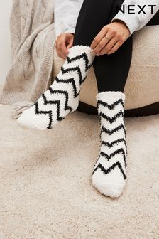 Black/White Cosy Socks 4 Pack