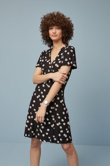 next wrap dress black