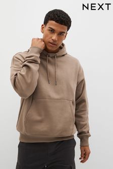 Stone Natural Jersey Cotton Rich Overhead Hoodie