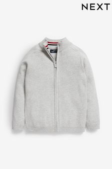 Grey Zip Through Knitted Cardigan (3-16yrs)