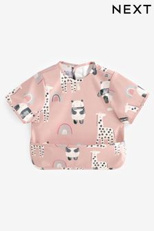 Pink Panda Short Sleeve Baby Coverall Bibs (6mths-3yrs)