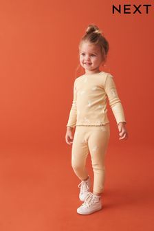 Yellow Bunny Rib Jersey Leggings (3mths-7yrs)