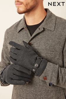 Charcoal Grey Leather Gloves