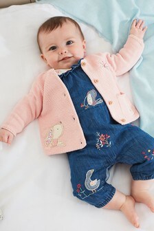 next baby girl dungarees