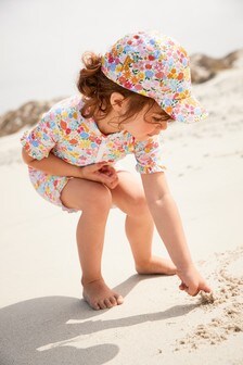 Petites fleurs multicolores -  Tenue pour le soleil (3 mois - 7 ans)