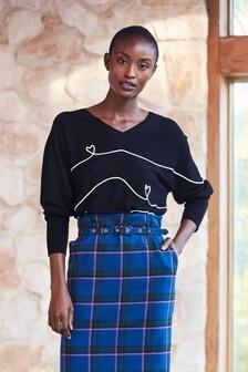 black v neck jumper womens uk