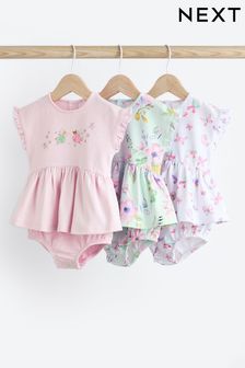 Pink Fairy Baby Skirted Romper 3 Pack