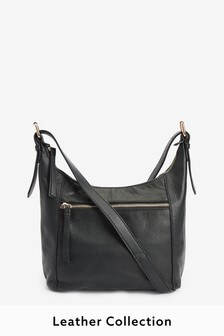 black across body leather bag