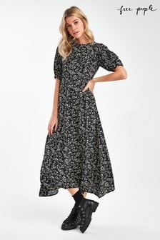 free people black midi dress