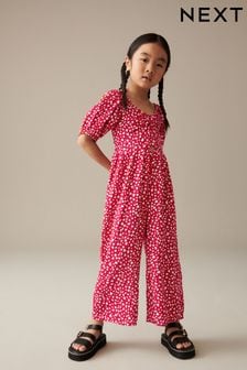 Red Hearts Printed Jumpsuit (3-16yrs)