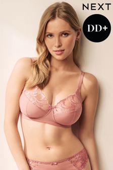 Rose Pink Total Support Embroidered Non Pad Non Wired Bra