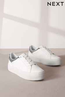 White Signature Leather Chunky Sole Trainers