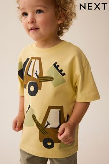 Yellow Appliqué Transport Short Sleeve T-Shirt (3mths-7yrs)