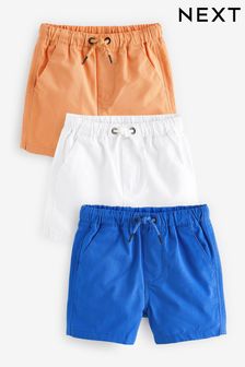 Blue/Orange/White Pull On Shorts 3 Pack (3mths-7yrs)