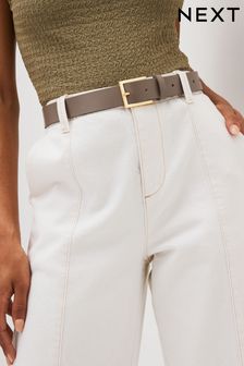 Mink Brown Leather Jeans Belt