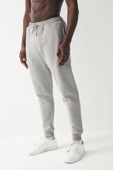 Grey Cotton Blend Cuffed Joggers