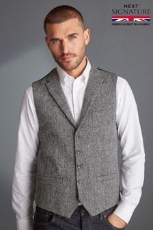Grey Signature Harris Tweed Waistcoat
