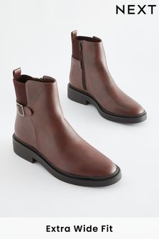 Brown Forever Comfort® Buckle Detail Ankle Boots