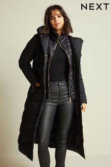 Black Longline Padded Coat