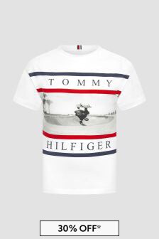 Tommy Hilfiger Boys White Cotton T-Shirt
