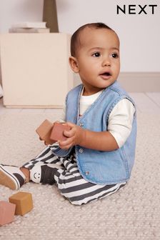 Denim Baby Top Gilet and Trousers Set (0mths-2yrs)