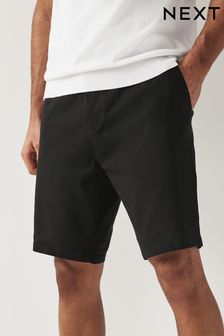 Black Stretch Chinos Shorts