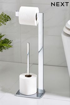 blue toilet roll holder