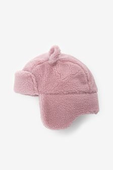 Pink Cozy Fleece Baby Trapper Hat (0mths-2yrs)