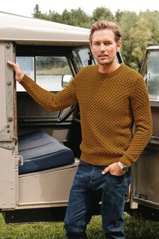 next mens mustard jumper