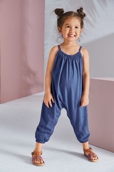 next girls denim jumpsuit