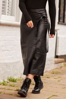 black satin skirt