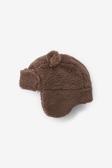 Chocolate Brown Cosy Fleece Trapper Hat (0mths-2yrs)