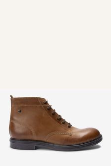 Tan Brown Trident Tall Lace-Up Boots