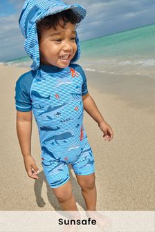 Blue Ocean Animals Sunsafe Swimsuit And Hat (3mths-7yrs)