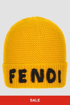 قبعة صفراء من Fendi Kids